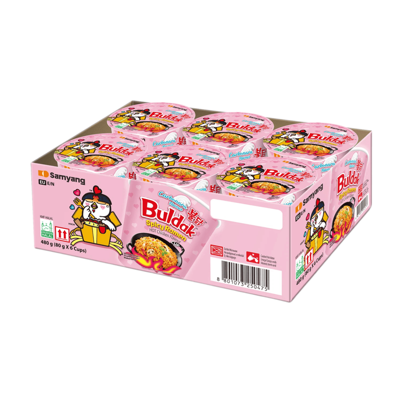 Samyang Buldak Hot Chicken Ramen Carbonara Small Bowl 80 G*6