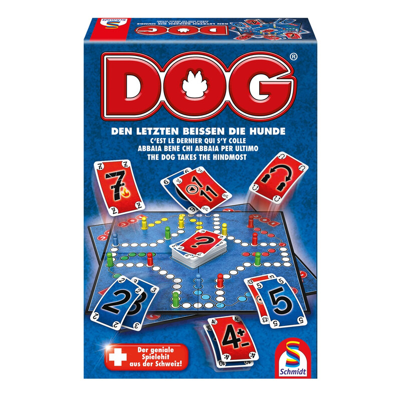 Schmidt Spiele DOG, den letzten beißen die Hunde, Familienspiel, für 2 bis 6 Spieler