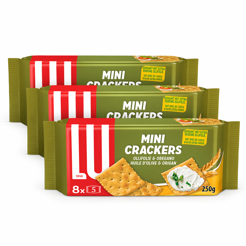 LU Mini Crackers Olive & Origan – 3 x 250 g