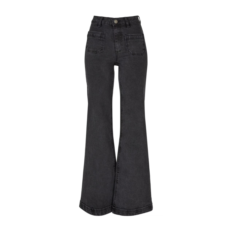 URBAN CLASSICS Jean évasé vintage noir délavé - Taille 28
