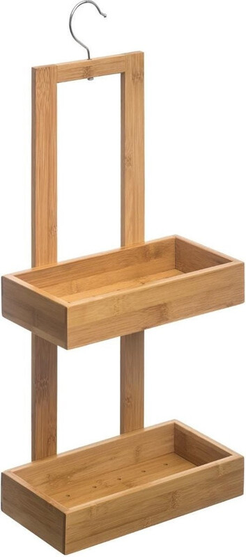 5five Bamboe Bad Caddy Douche Rek - 2 Niveaus, Bruin, 26 x 14 x 60 cm