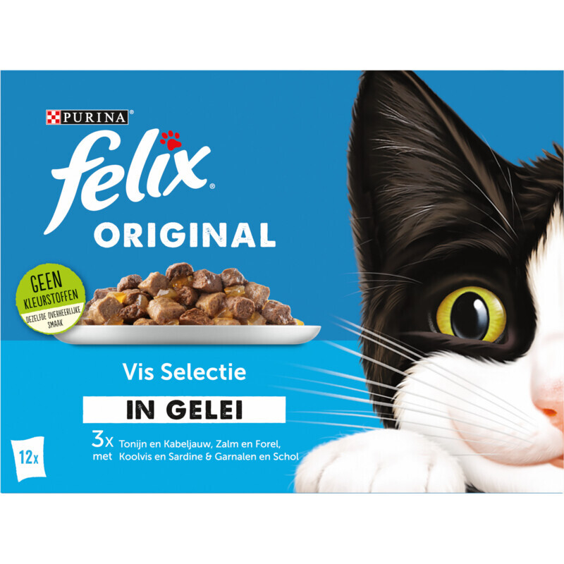 Felix Original Premium Nourriture pour chat, saveur poisson, 12 x 85 g