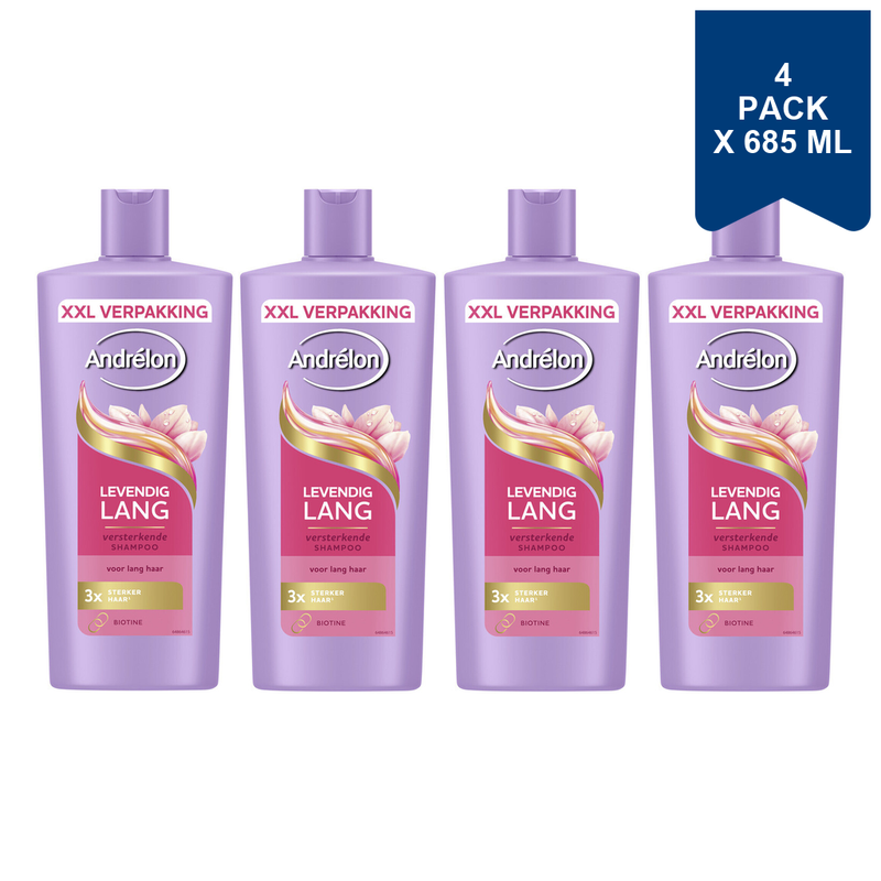 Andrélon Shampoo Levendig Lang 685 ml (4-Pack)