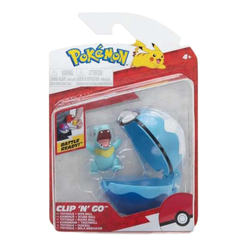 Pokemon Clip'N Go Totodile Actiefiguur - PKW2651, Blauw