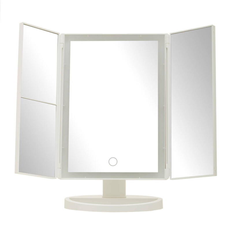 Premier Housewares Beauty Mirror Cassini Tri Fold LED White