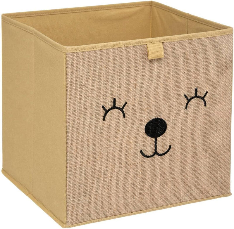 Atmosphera Teddybeer Opbergdoos - Jute, 29 x 29 cm, Lichtbruin