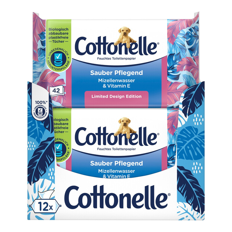 Cottonelle Feuchttücher Reinigungstücher Vorteilspack 12 x 42 Tücher