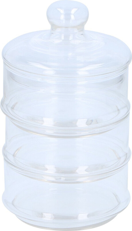Alpina glazen opslagpot - 3 lagen, diameter 12 cm, hoogte 23 cm