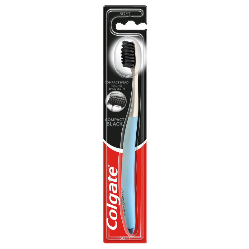 Colgate Compact Black Soft Manual Toothbrush 1 Pack