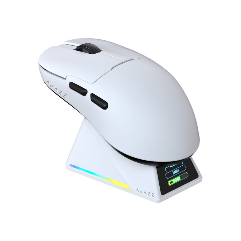 AJAZZ AJ159 APEX Wireless Gaming Mouse, 56g Ultra-Lightweight, PAW3950 30K DPI, 8KHz Polling Rate with Magnetic Charging Base, Color Screen, Dual Mode 2.4G/Wired Gamer Mice for PC/Mac