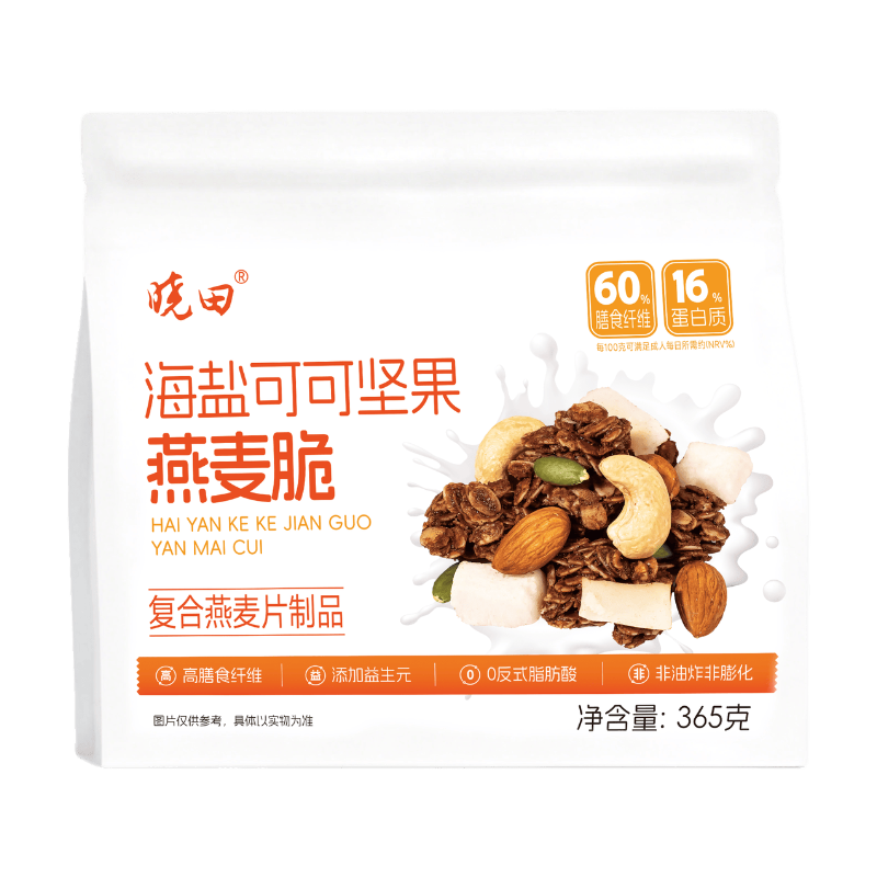 【Heißgetränk】Xiao Tian Hafer-Cracker mit Kakao, Nüssen und Meersalz 365 g