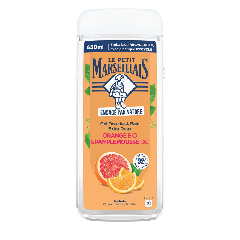 Le petit marseillais gel douche et pamplemousse bio 650ml