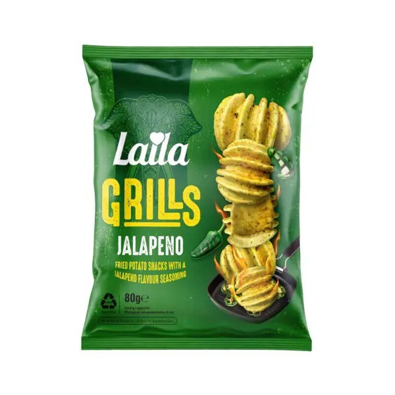 Laila Red Crispy Potato Grills Jalapeno Flavour 250G
