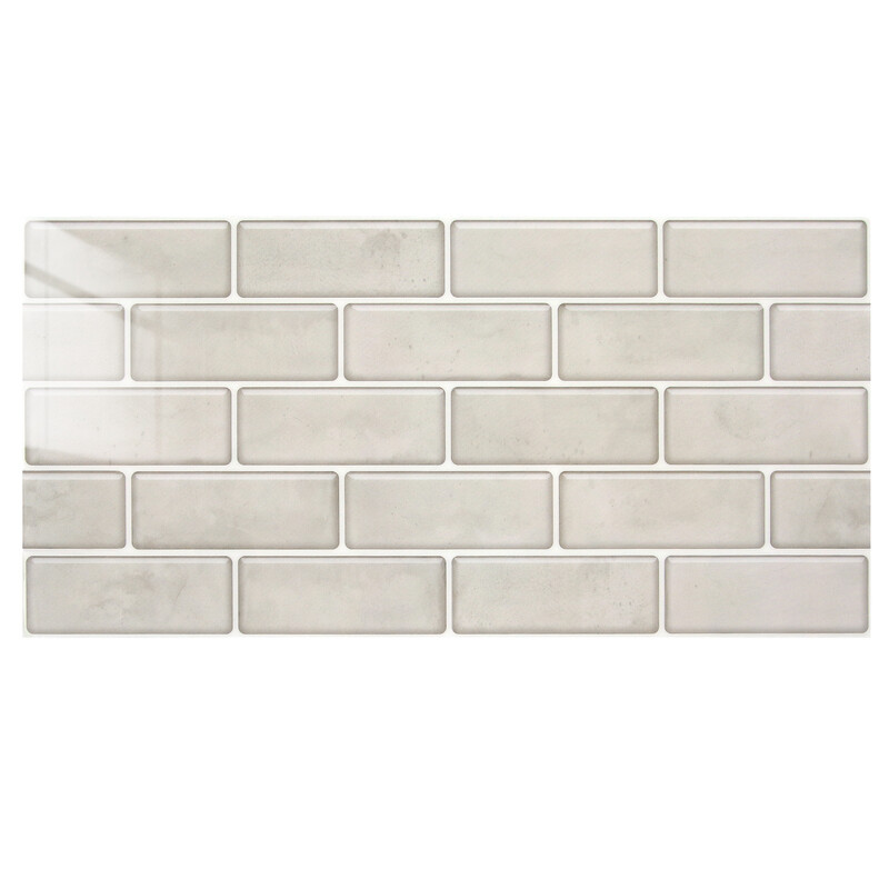 Commomy Glänzende Beige Wandstickers, Selbstklebende PET Fliesen-Wandstickers, 30 x 15 cm, 12 Stück, Wasserdicht & Hitzebeständig, Leicht zu reinigende dekorative Wandabdeckung für Küche, Esszimmer, Eingangsbereich & Heimdekoration