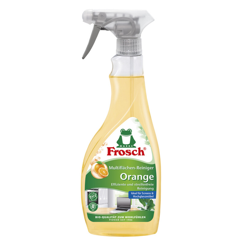 Frosch Bio-Spiritus-Mehrflächenreiniger Orange mit Sprühkopfverstärker 500 ml
