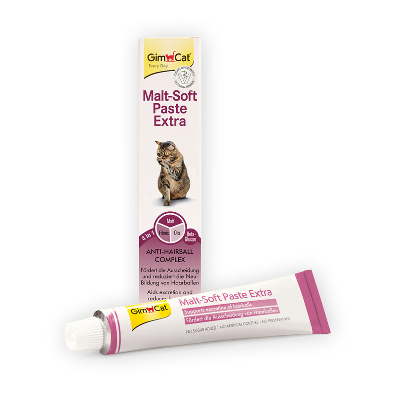 GimCat Malt-Soft Paste Extra, Anti-Haarball Katzensnack fördert die Haarballausscheidung 1 x 100 g