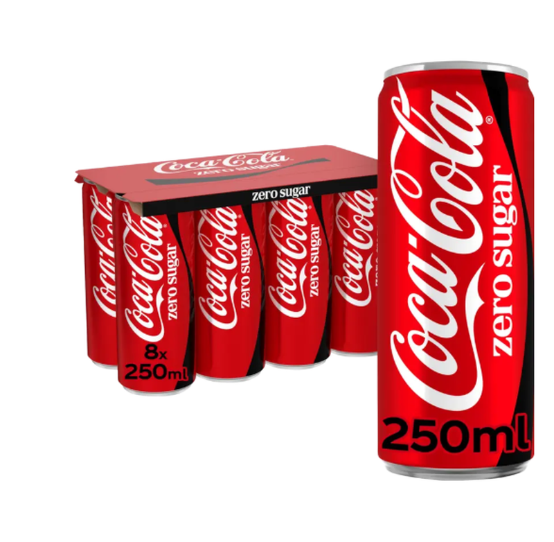 Coca-Cola Zero Sugar Frisdrank - 8 x 250 ml