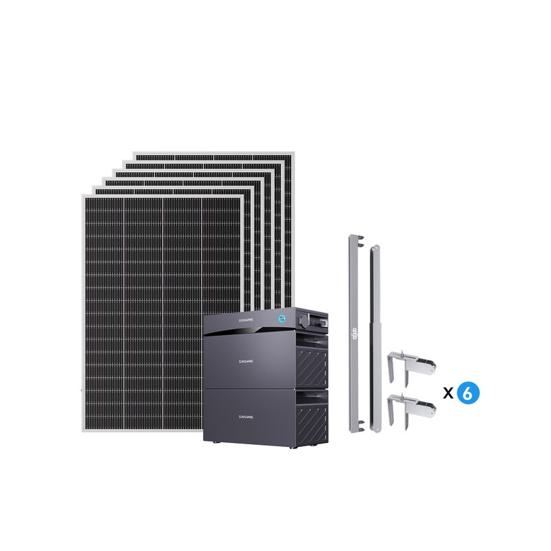 SUNSHARE Glory Balkonkraftwerk mit 3 kWh Speicher & 6 x Ray Lite 200W Solarmodulen - Kompaktes Plug & Play Komplettset für Haus & Wohnung, …
