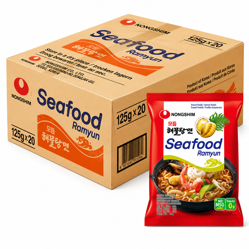 Nongshim instant hamultang zeevruchten ramyun noodles, 20 x 125 g