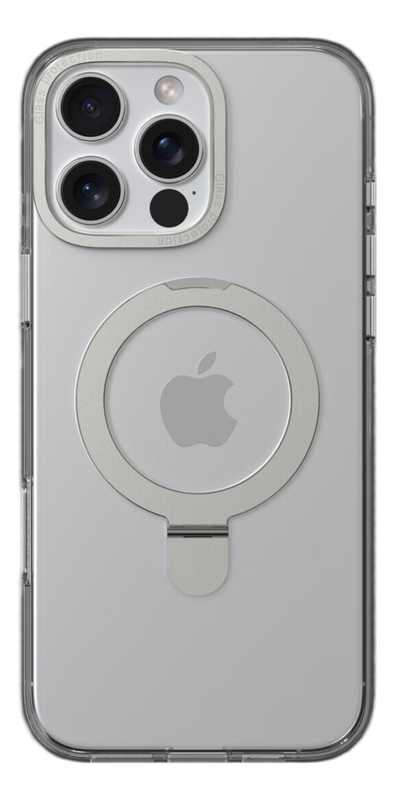 Clear Series Metal Anti-shock Magnetic Case With Bracket iPhone16 Plus Translucent Si