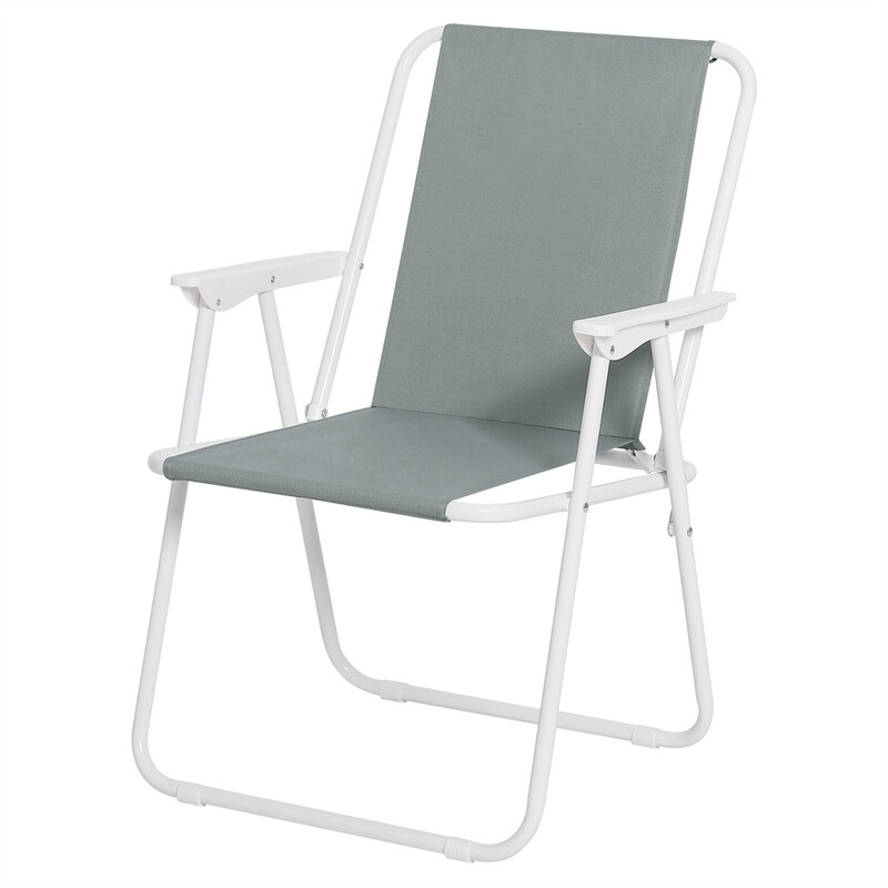 WOLTU Klappbarer Campingstuhl, Leichter Klappstuhl für Outdoor, Angelstuhl mit Armlehnen, Strandstuhl Klapphocker für Camping Strand Garten Terrasse, Dunkelgrau