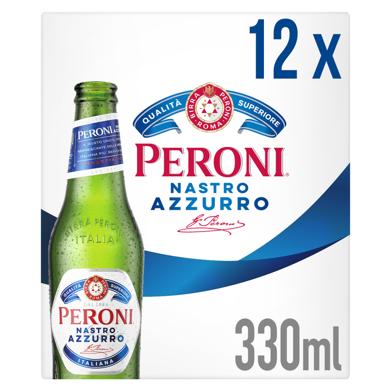 Peroni Women's Light Nastro Azzurro Bottles 12 X 330Ml (Abv 5%)