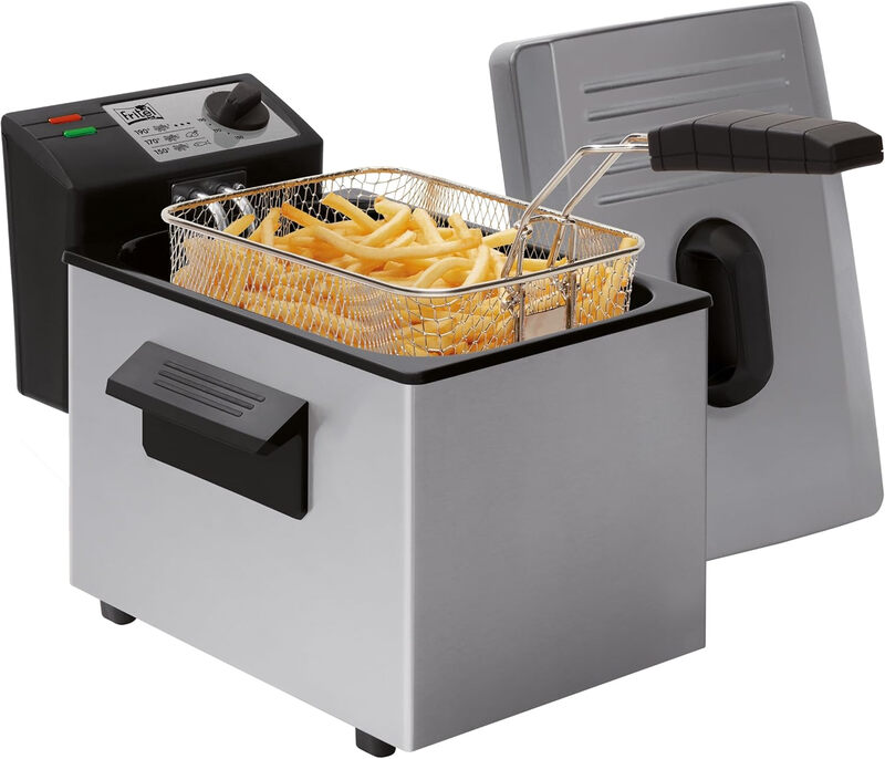 Fritel Friteuse - A106 - Friteuse met Stofwerend Deksel - Friteuse met Koude Zone - Voor 3-5 Personen - 2400 W - 4 L