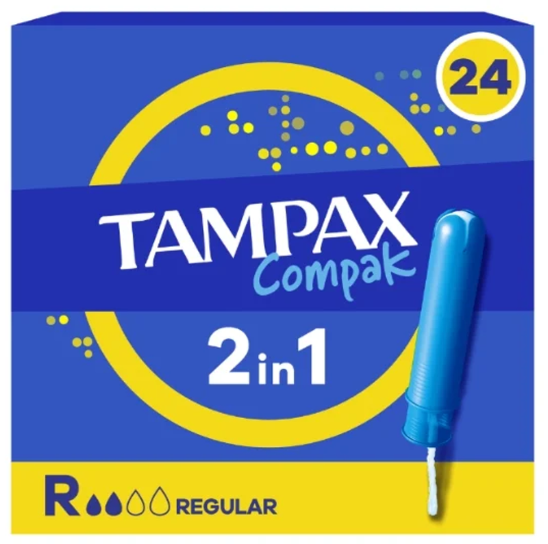TAMPAX Compak Régulier - Tampons Avec Applicateur - 24 Unités
