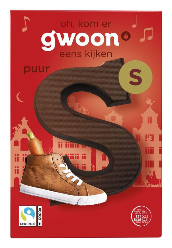 G'woon donkere chocolade letter 135 g