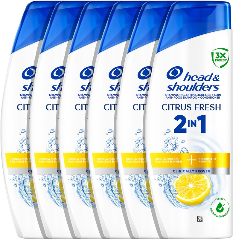 HEAD&SHOULDERS Citrus Fresh 2-in-1 Shampoo, Anti-roos Shampoo en Conditioner 6x 250 ml
