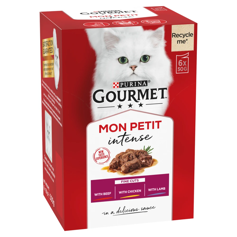Mon Petit Adult Cat Food with Beef, Chicken & Lamb 6 x 50g (300g)