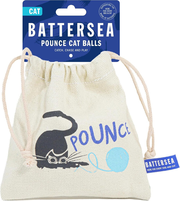 Battersea Pounce Blue Catnip Infused Balls Cat Toy, 12cm x 10cm