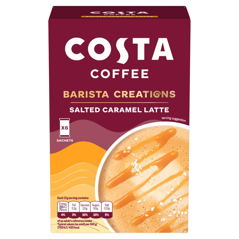 Coffee Salted Caramel Latte Sachets 6X17g