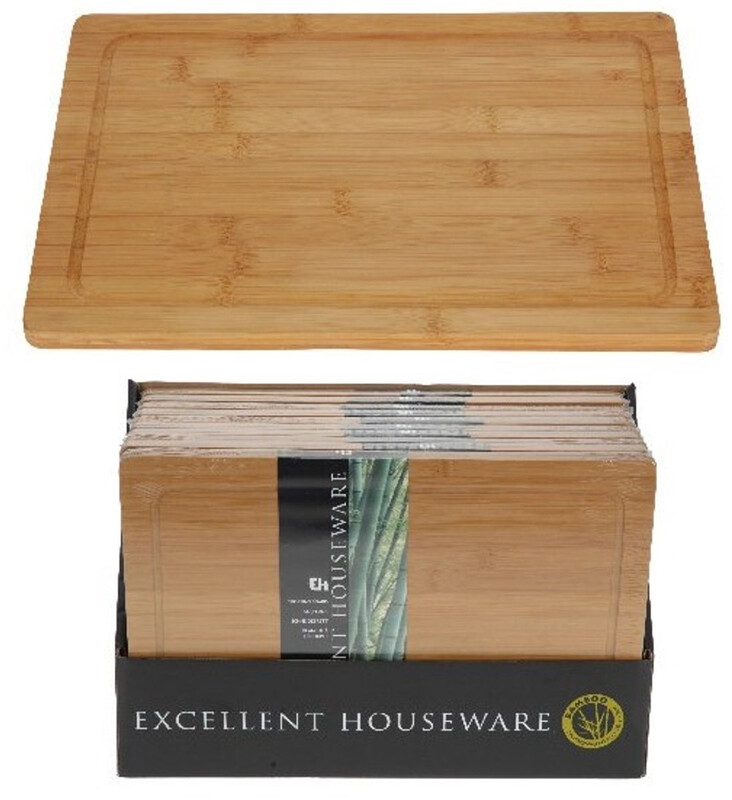 Excellent Houseware Planche à découper en bambou - 37 x 25 cm, Naturel