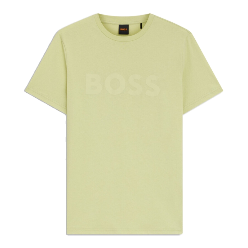 BOSS Cotton-Jersey T-Shirt with Large Logo Print - Medium Beige