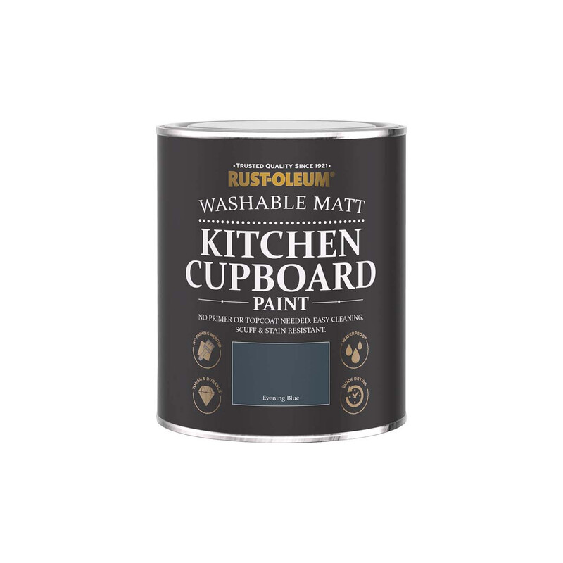 Rust-Oleum Matt Kitchen Cupboard Paint Evening Blue 750ml