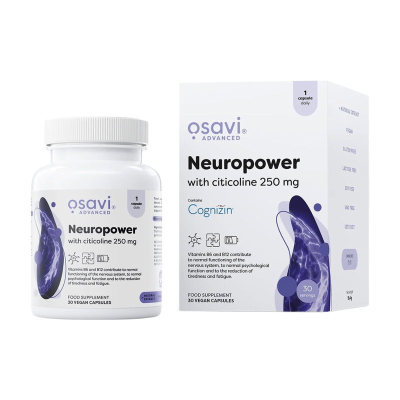 Osavi Neuropower Citicoline Cognition 250mg Vegan Cognitive Support Capsules - 30 Capsules