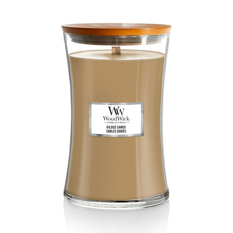 Wood Wick Candle Hourglass Gilded Sands 609g