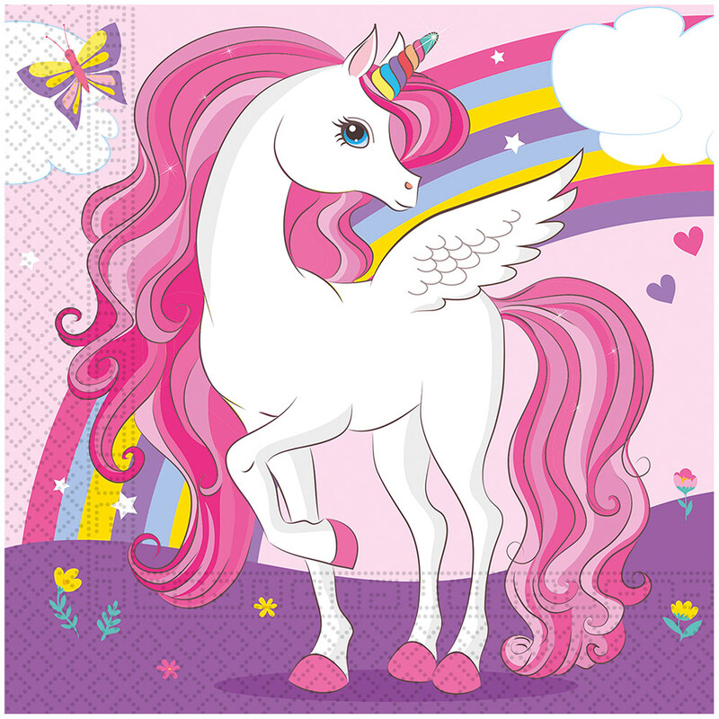 Unicorn Rainbow Napkins 20 Pack