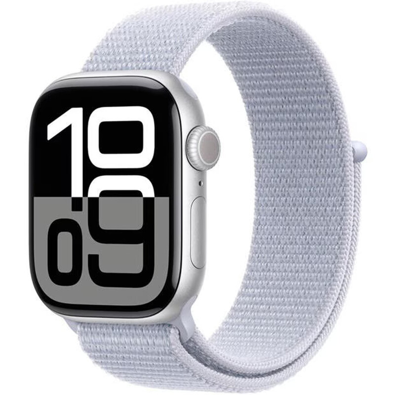 Watch Series 10 (GPS + Cellular) - silver aluminium -blue cloud sport loop - 42mm (On