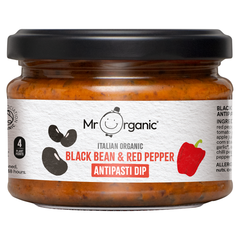 Organic Black Bean & Red Pepper Antipasti Dip 230g