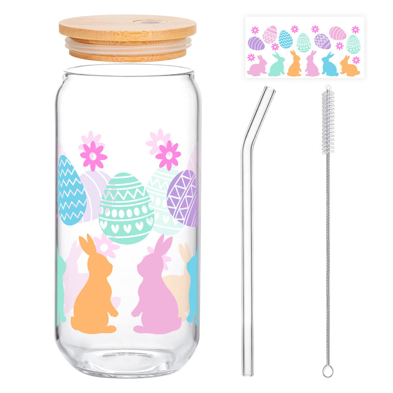 1pc Easter Fresh Start Glass Tumbler, 500ml "Liquid Me" Design with Strawberry, Cherr