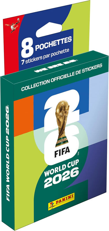 BLISTER 8 POCHETTES STICKERS COUPE du MONde DE LA FIFA 26TM