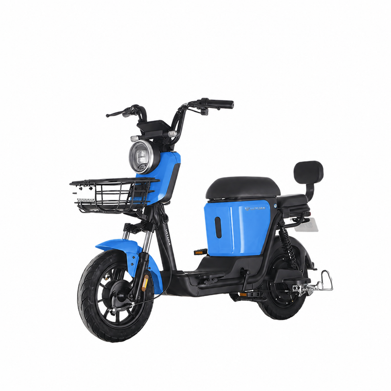 LUYUAN Elektromotorroller L1e-Zulassung: 48V 24Ah Lithium-Akku mit 400W Motor & 90 km Reichweite. 14" Reifen. In Islandblau.