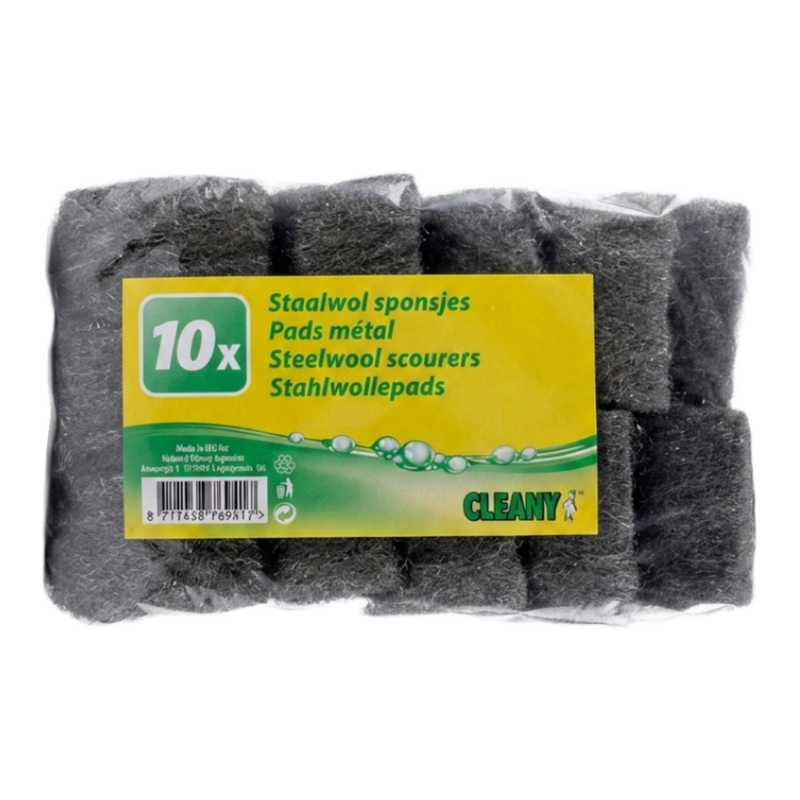 Cleany staalwolrollen - 10 stuks