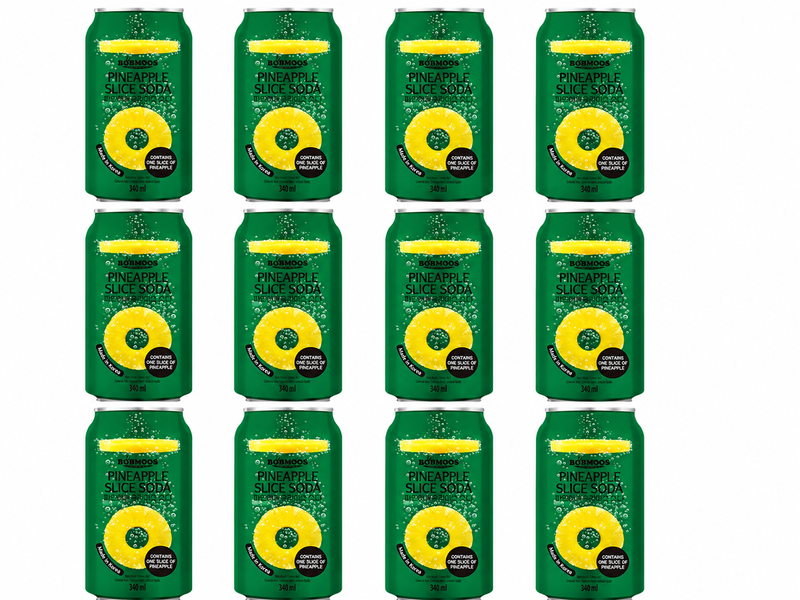 Bobmoos Ananasschijfjes Frisdrank 12 x 340 ml