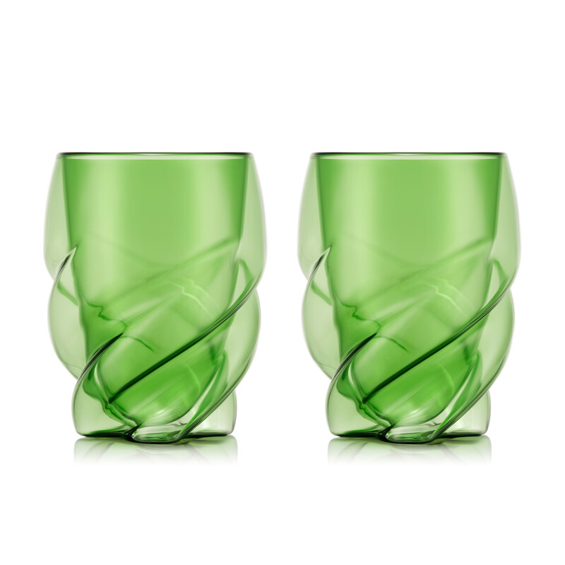 Bodum PAVINA PARIS dubbelwandige glazen - 270 ml, transparant groen, verpakking van 2
