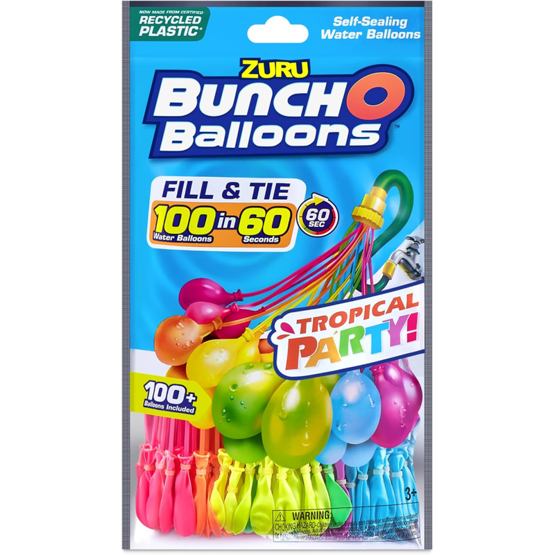 Bunch O Balloons Tropical Party, lot de 3 / 100 ballons à eau - PDQ