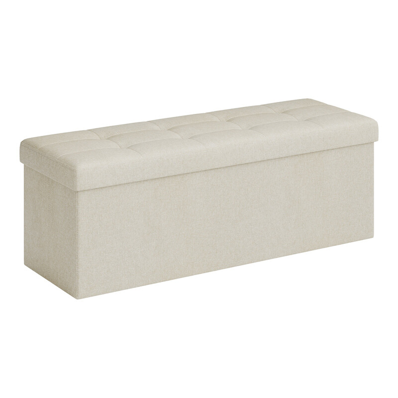 JOYFURNOS opbergbank, bank voor het voeteneinde van het bed, opbergkist, voor woonkamer, slaapkamer, entree, beige