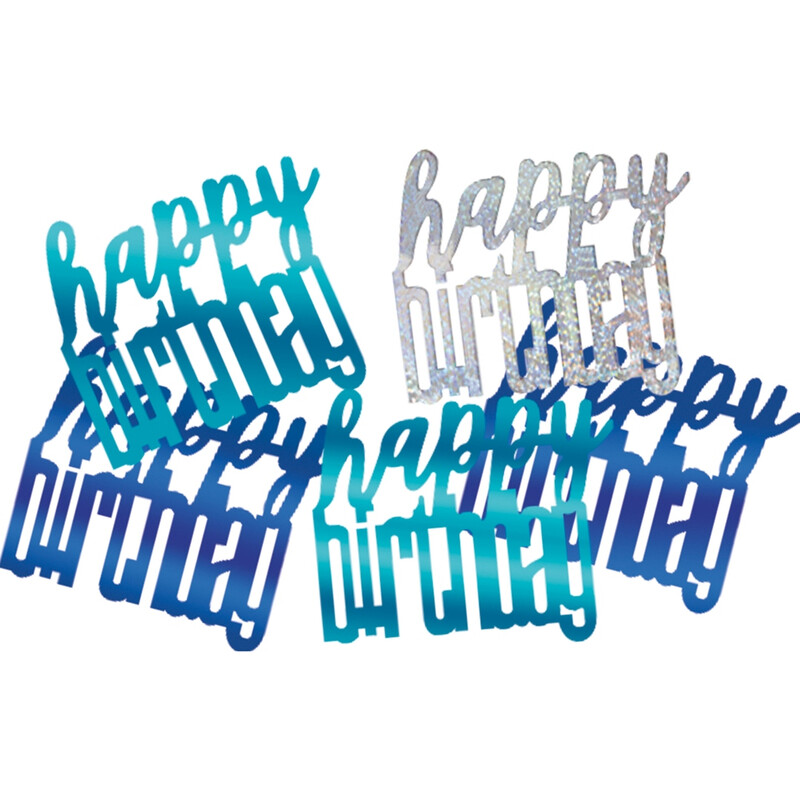 Unique Glitz Blue Happy Birthday Confetti, 14g, 1 pack